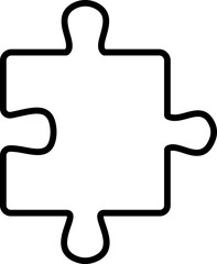 Obraz premium Black puzzle piece vector with jigsaw element icons, connection solution symbol isolated on transparent background, outline silhouette editable minimalist design