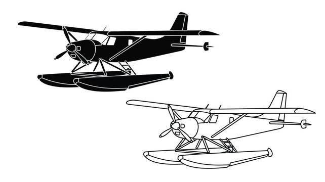 Seaplane designs including a striking black silhouette