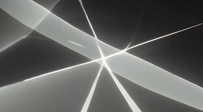 Abstract graphic with intersecting white lines on a dark background