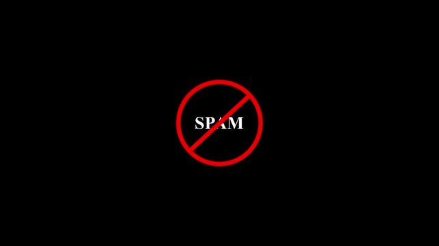 No Spam Allowed Symbol with Red Circle and Diagonal Line Concept.