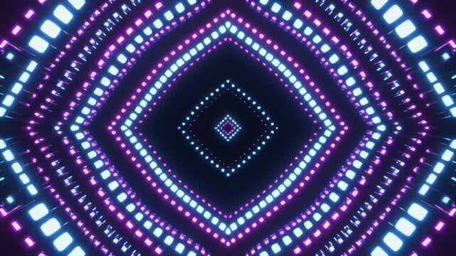 Futuristic looping seamless abstract neon cube dots rhythmic motion surreal ambience cascading softly abstract cinematic loop