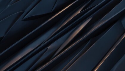 Obraz premium Abstract dark blue geometric waves with elegant golden light reflections