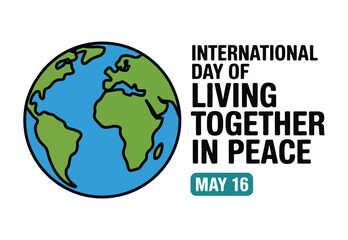 World peace day graphic promotes living together.