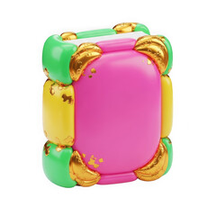 Naklejka premium A colorful toy block with gold accents