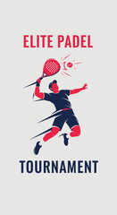 Obraz premium Dynamic Padel Tournament Illustration Depicting Athlete in Active Play and Sporting Competition