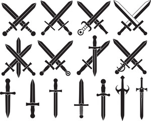 Fototapeta premium Collection of medieval swords and daggers