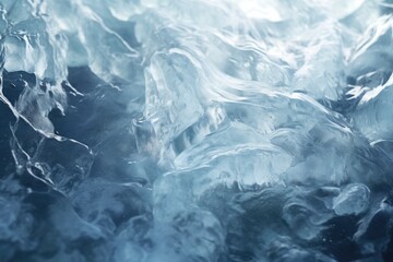 Fototapeta premium A detailed view of ice formations on a rock. This image can be used to depict the beauty of nature or to illustrate the concept of cold weather.