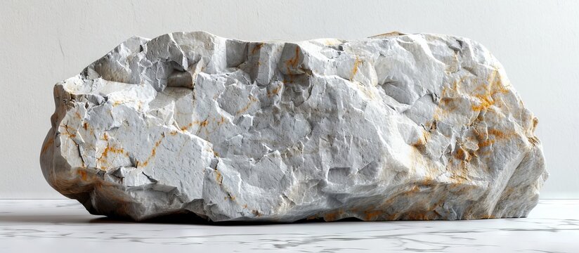 Large Gray Rock with Texture and Natural Patterns on Surface