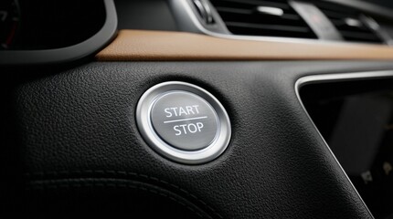 Car Start Stop Button Closeup