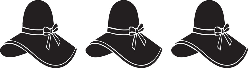 Womens Wide Brim Straw Sun Hat Silhouettes