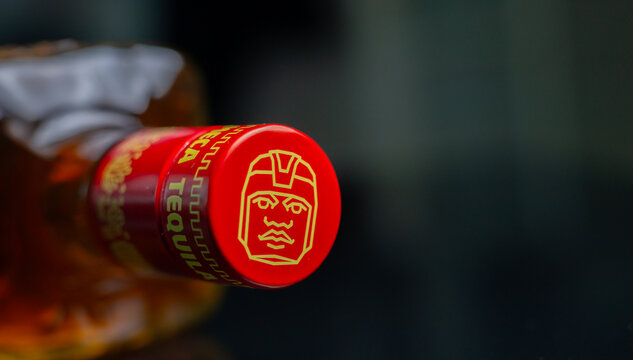 LONDON, UK - 31 MAY 2024 Olmeca Reposado Tequila, made from blue agave grown in Mexico in the Los Altos region