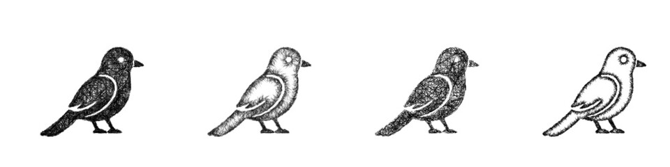 Obraz premium Sketch bird icon design set