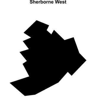 Sherborne West (England) blank outline map