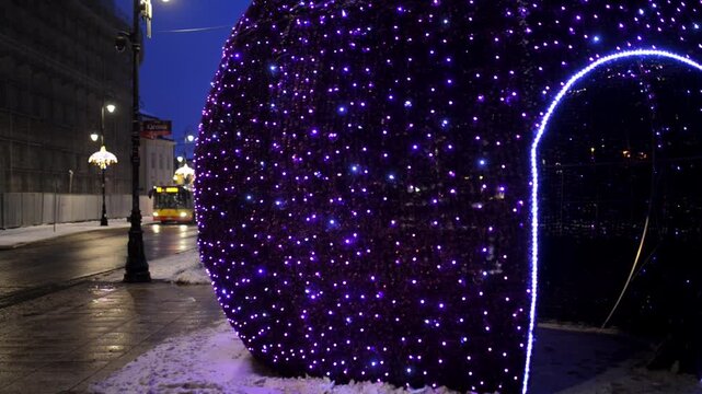 Krakowskie Przedmiescie in New Year, Warsaw