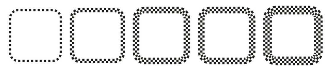 Square dotted line frames set, minimalist square border vector collection