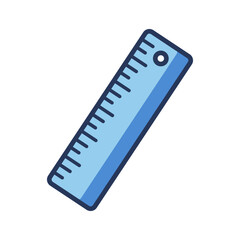 Blue ruler used for measuring and drawing straight