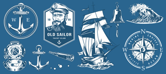 Vintage nautical theme design © DGIM studio