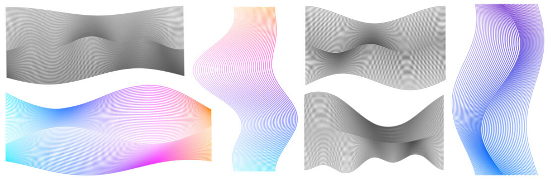 Gradient Ribbon Wave Elements Pack