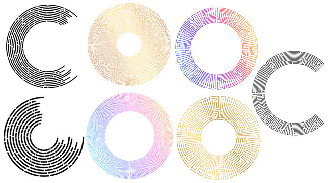 Circular Maze Pattern Vector