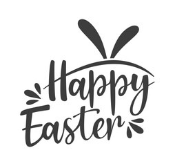 Naklejka premium Handwritten Happy Easter typography lettering