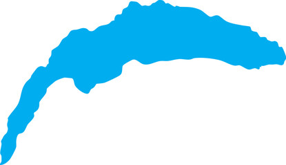 Lake Geneva Lac Leman Map Shape Blue Fill Silhouette in Switzerland and France Vector Illustration © Griffin9678