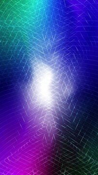 Abstract glowing digital network with intersecting lines and curves, futuristic technology connection concept. Vertical seamless looping animation.