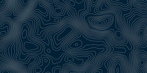 Dark Blue Minimal Topographic Map Background Featuring Teal Contour Lines and Flowing Elevation Curves, Abstract Geographic Pattern for Technology Design. © Hasan
