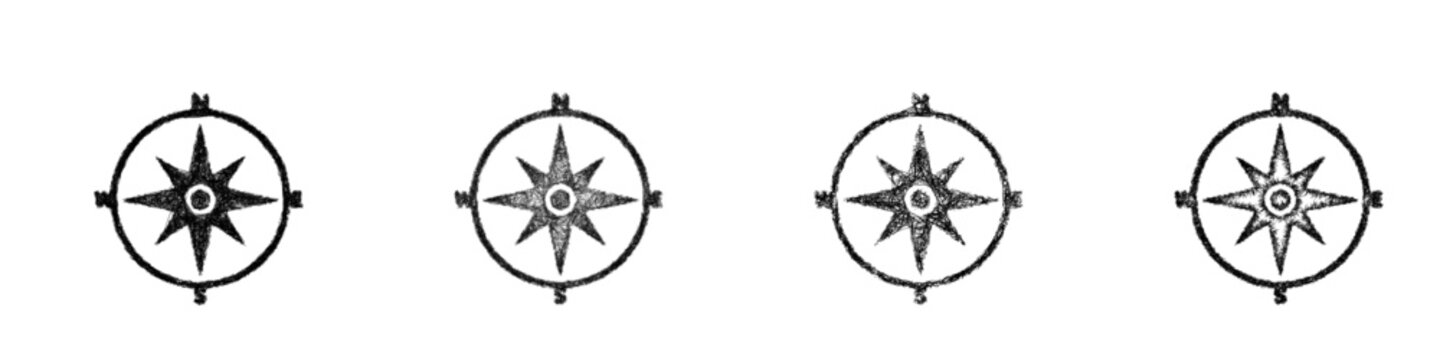 Sketch navigation compass icon design set
