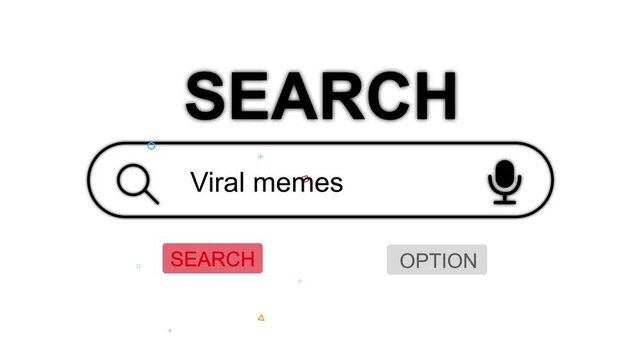 Viral meme search concept with microphone and search bar on white background viral memes microphone internet search