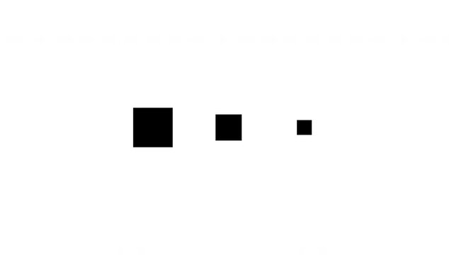 Three Squares Loading Loop Animation - Black Boxes Buffering On Isolated White Background
