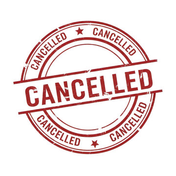 A red stamp with the word cancelled