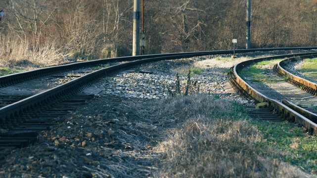Railroad tracks in the morning