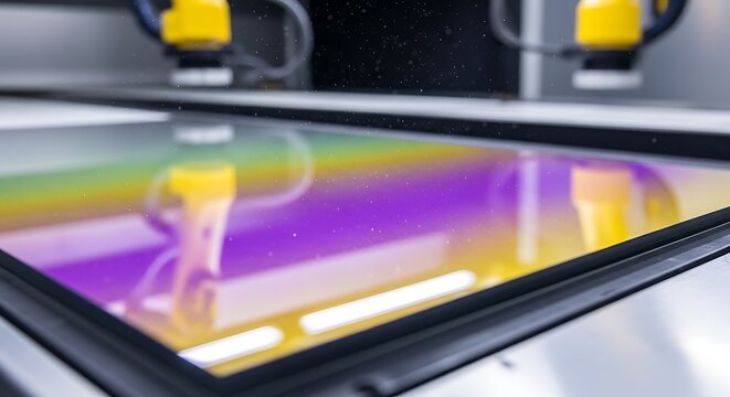 M&aacute;quina de impress&atilde;o digital moderna que produz cores vibrantes.