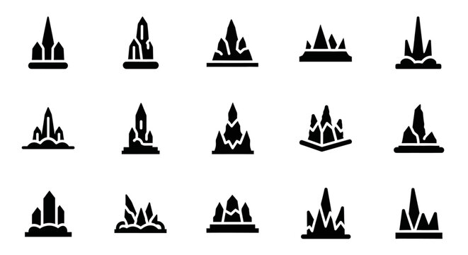 Collection of various flame icons in different styles and designs on a plain background from a straightforward viewpoint