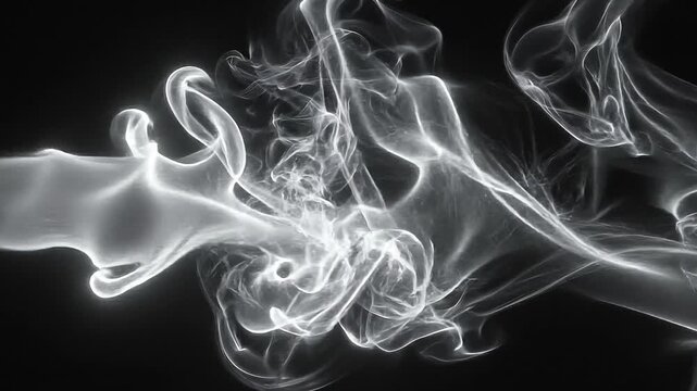 Monochrome Ethereal Glowing Energy Waves Abst
Abstract monochrome animation of glowing white energy waves flowing in a dark space. Soft luminous smoke-like shapes morph and swirl slowly creating a mys