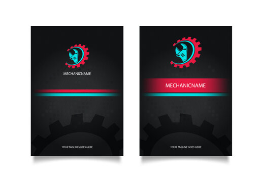 Mecanic Company black note pad cover design