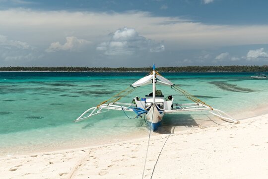 Boat off the coast of Patawan Island and the Sulu Sea. Balabac Islands. Philippines. Asia.
