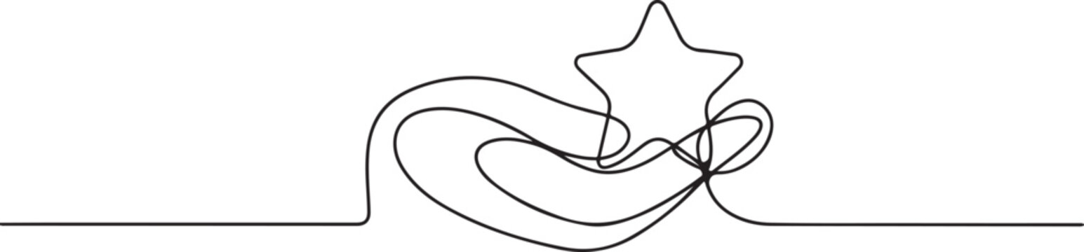 Hand holding star continuous one line icon drawing, Satisfaction customer concept. Vector illustration with editable stroke. one line Icon drawing