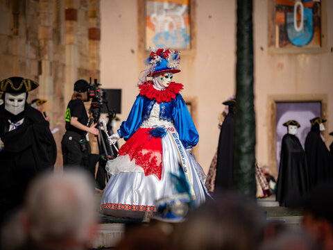Venetian Carnival in the village of Rosheim, Alsace. Stunning masks and costumes.