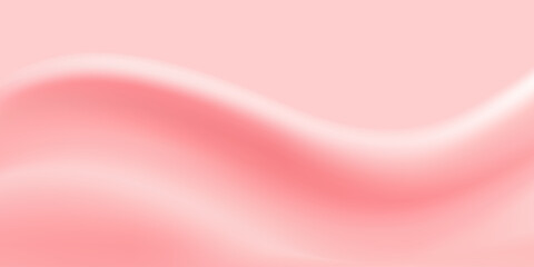 Creamy pink background with smooth ripples and glossy frosting drips. Melting ice cream glaze flows down with shiny sugary decoration and sweet dessert texture. © gala