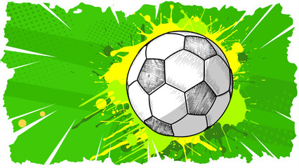 soccer ball banner, football bacground, intense splash effect, vector illustration