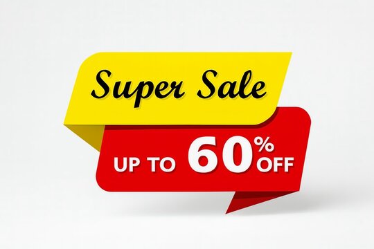 Super Sale banner with up to 60 percent off discount