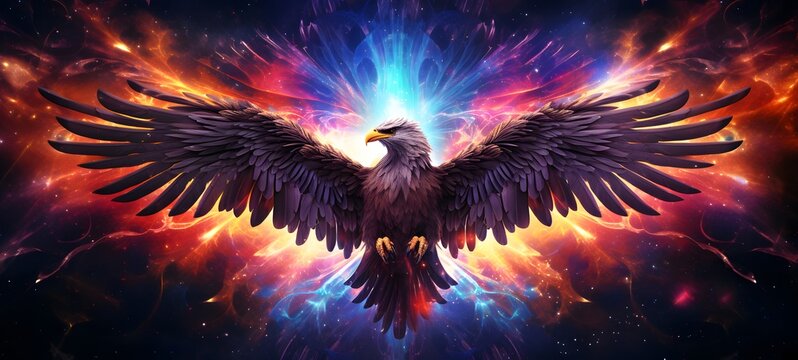 Astral vision Devil griffin meets cosmos,generative AI