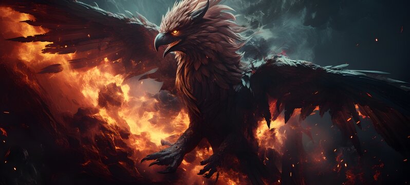 Astral vision Devil griffin meets cosmos,generative AI