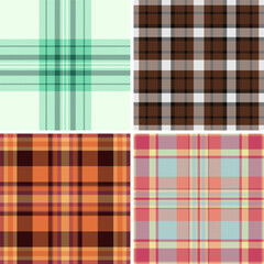 Universal plaid collection optimized marketplace sales. Multi style tartan pack increases product value. Vector format expands usability.