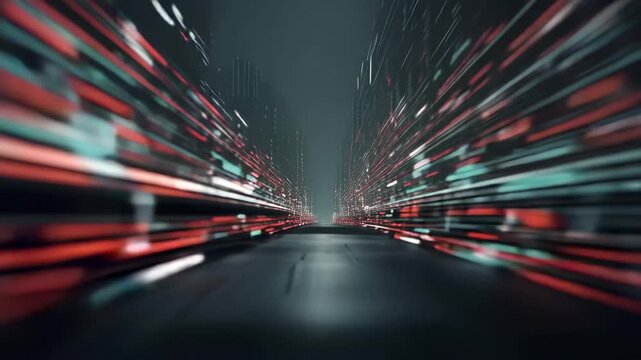 Complex codebase displaying a massive number of static and dynamic elements in a futuristic digital environment with vibrant colors and lines of code