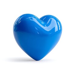 A vibrant blue heart-shaped balloon floats against a stark white background