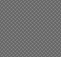 Industrial diamond plate metal texture vector illustration, silver steel floor seamless pattern background with non-slip safety surface design, metallic tread plate for heavy duty engineering projects