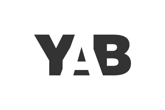 YAB logo design. Initial letter Y A B bold font style for tech startups, consulting, corporate branding. Creative company name, headlines typography identity, trendy logotype.