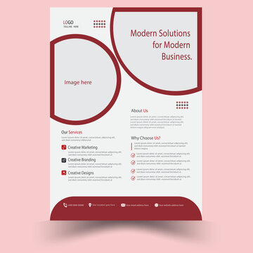 Clean and Modern Business Flyer Template with Red and White Accents.